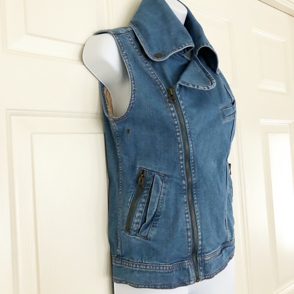 Mike & Chris Motorcycle Biker Denim Vest - Picture 5 of 11